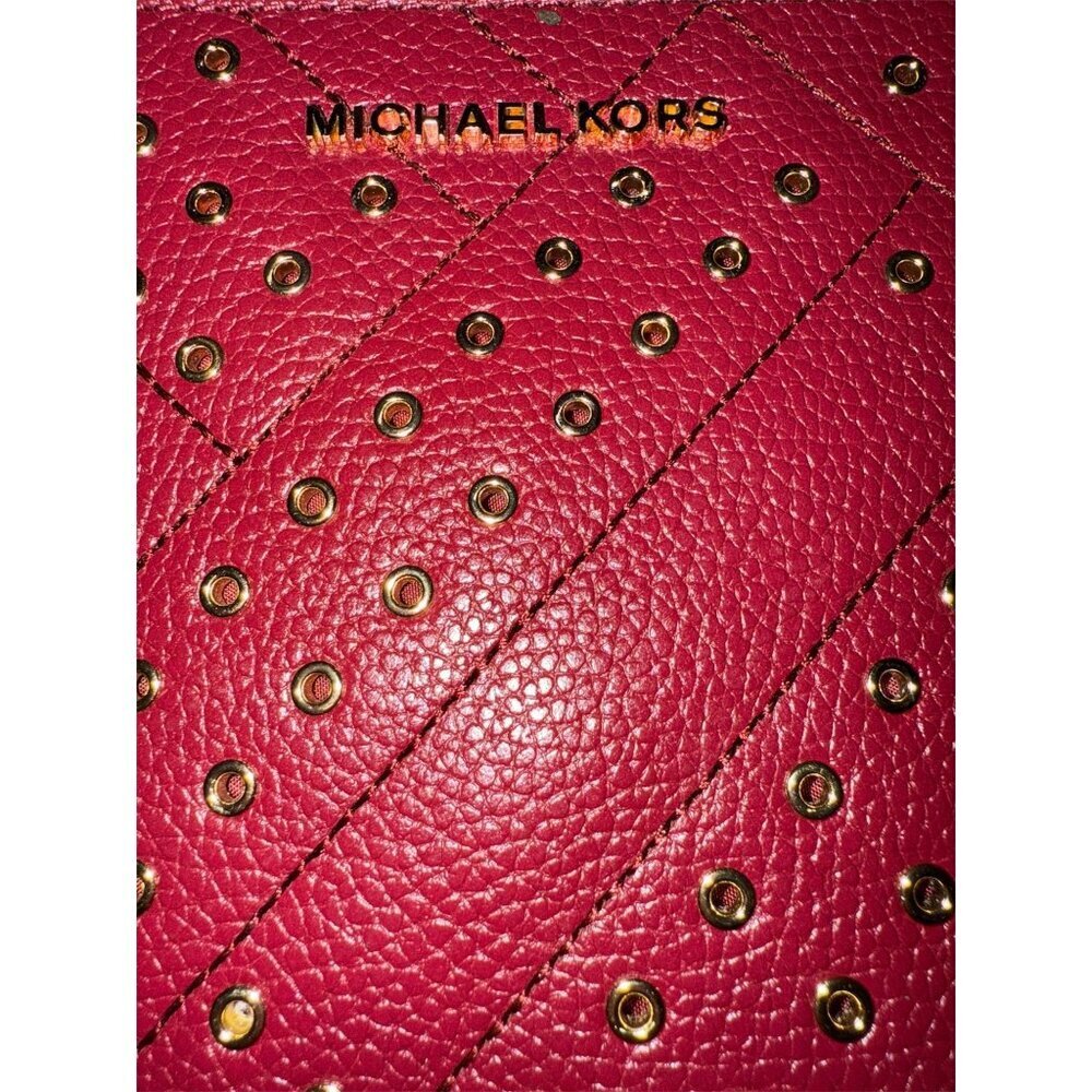 Michael Kors Women's Jet Set Zip Travel XL Mulberry Clutch NWOT - Picture 3 of 10